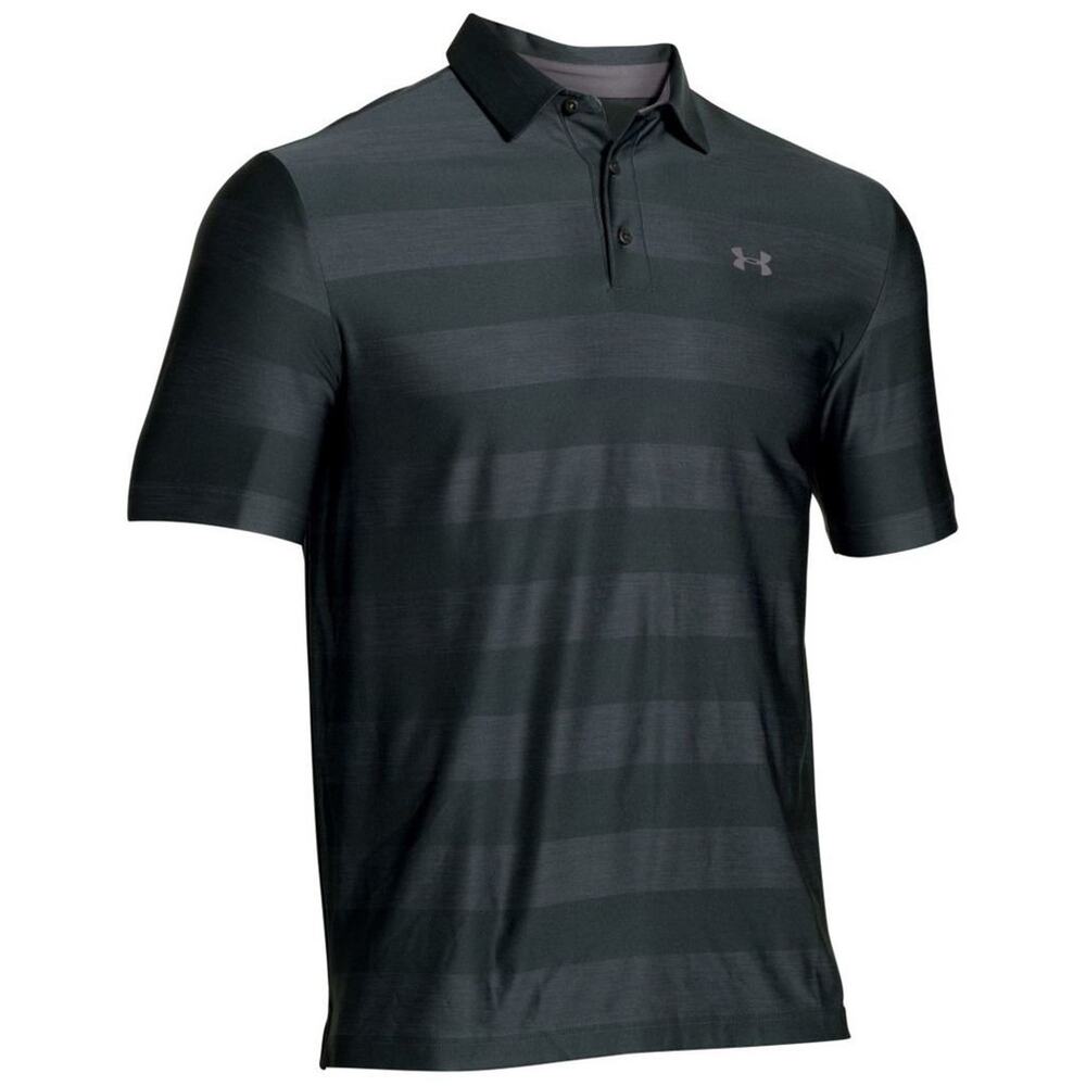 Under Armour Heat Gear Wide Stripe Polo Golf Shirt Loose Fit Small